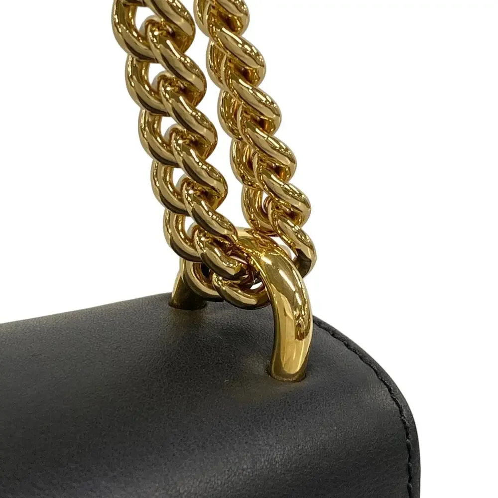 Gucci Padlock Small/Guccitian Shoulder Bag 409487 Black Dark Brown Multi PVC